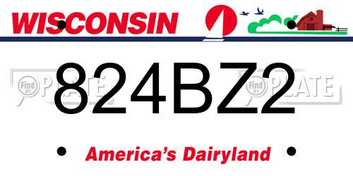 824BZ2 Wisconsin License Plate