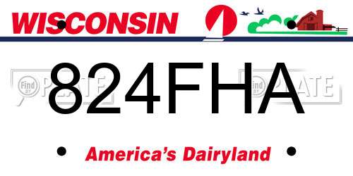 824FHA Wisconsin License Plate