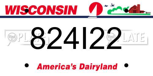824I22 Wisconsin License Plate