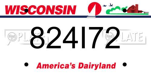 824I72 Wisconsin License Plate