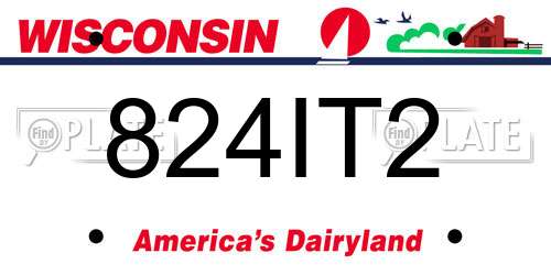 824IT2 Wisconsin License Plate
