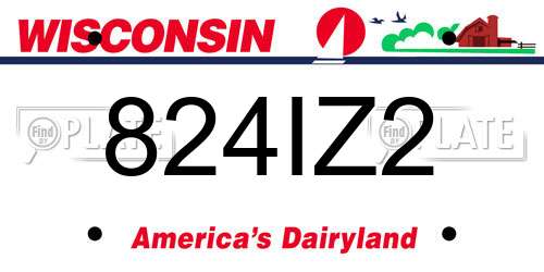 824IZ2 Wisconsin License Plate