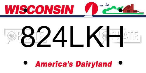 824LKH Wisconsin License Plate