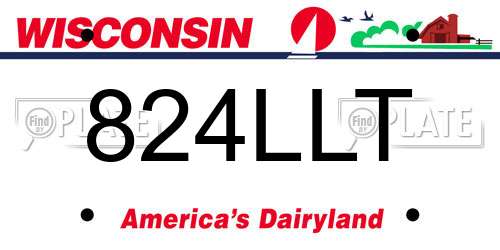 824LLT Wisconsin License Plate