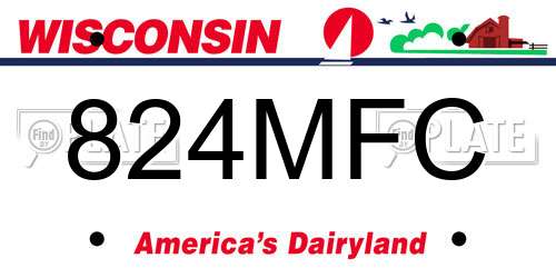 824MFC Wisconsin License Plate