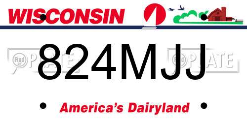 824MJJ Wisconsin License Plate