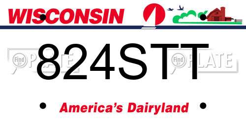 824STT Wisconsin License Plate