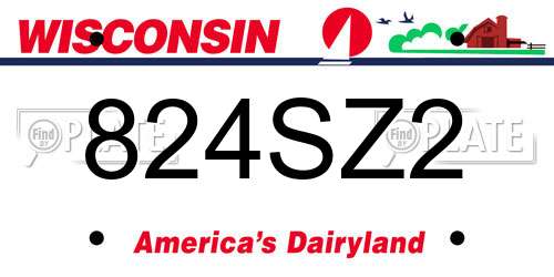 824SZ2 Wisconsin License Plate