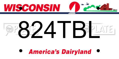 824TBL Wisconsin License Plate