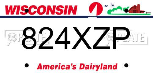 824XZP Wisconsin License Plate