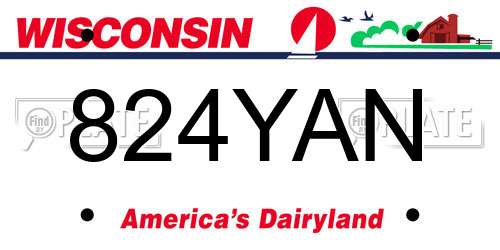 824YAN Wisconsin License Plate