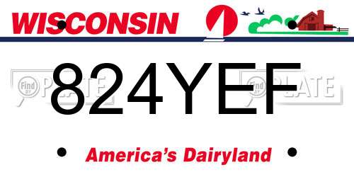 824YEF Wisconsin License Plate