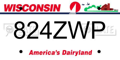 824ZWP Wisconsin License Plate