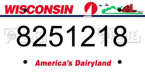 8251218 Wisconsin License Plate