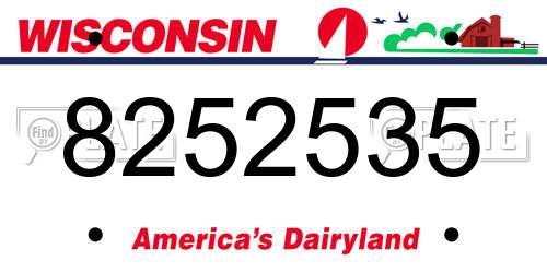 8252535 Wisconsin License Plate
