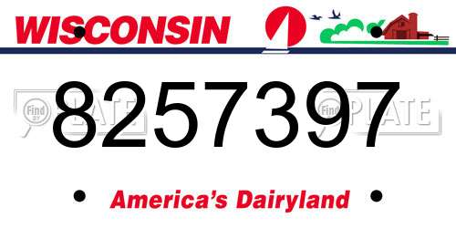 8257397 Wisconsin License Plate