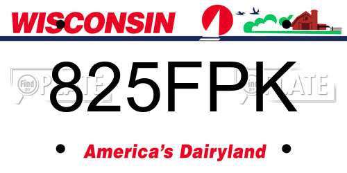 825FPK Wisconsin License Plate