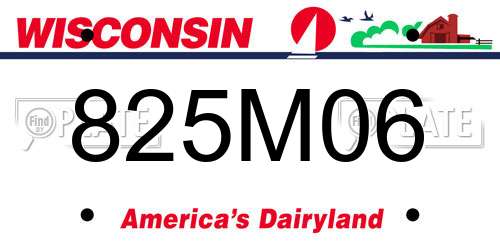 825M06 Wisconsin License Plate