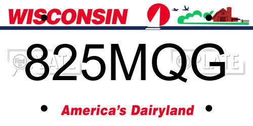 825MQG Wisconsin License Plate