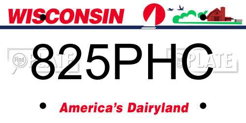 825PHC Wisconsin License Plate