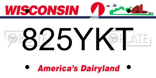 825YKT Wisconsin License Plate