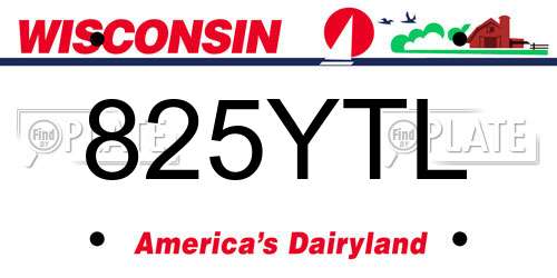 825YTL Wisconsin License Plate