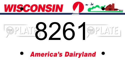 8261 Wisconsin License Plate