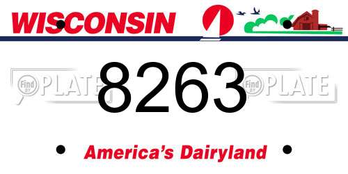 8263 Wisconsin License Plate