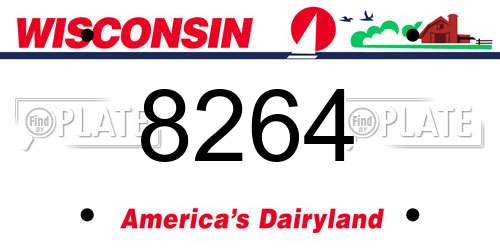 8264 Wisconsin License Plate