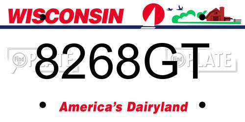 8268GT Wisconsin License Plate