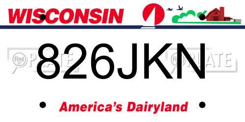 826JKN Wisconsin License Plate