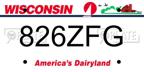 826ZFG Wisconsin License Plate