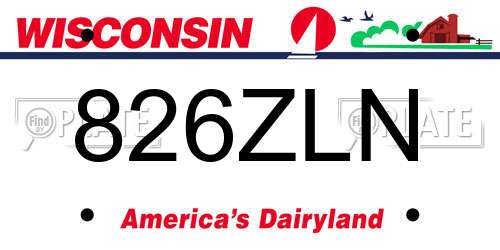826ZLN Wisconsin License Plate