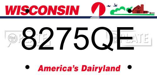 8275QE Wisconsin License Plate