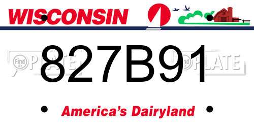 827B91 Wisconsin License Plate