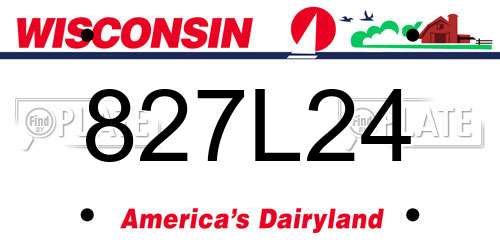827L24 Wisconsin License Plate