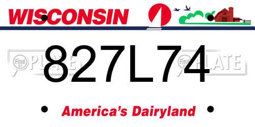 827L74 Wisconsin License Plate