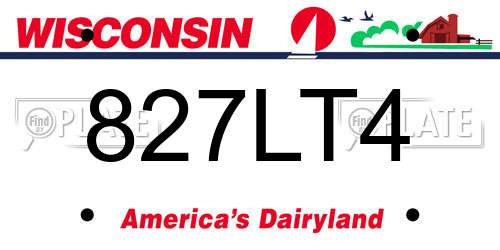 827LT4 Wisconsin License Plate