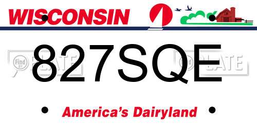 827SQE Wisconsin License Plate