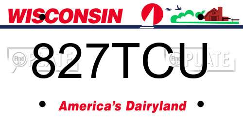 827TCU Wisconsin License Plate
