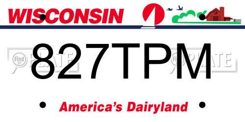 827TPM Wisconsin License Plate