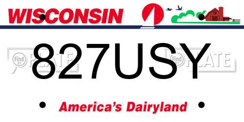 827USY Wisconsin License Plate