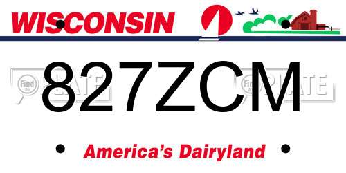 827ZCM Wisconsin License Plate