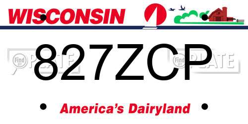 827ZCP Wisconsin License Plate