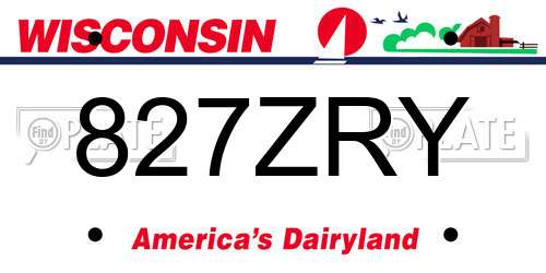 827ZRY Wisconsin License Plate