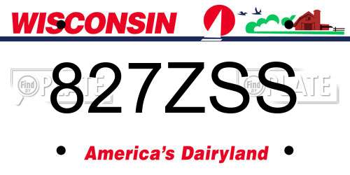 827ZSS Wisconsin License Plate