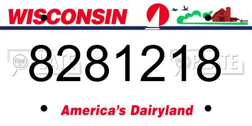 8281218 Wisconsin License Plate