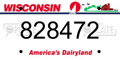 828472 Wisconsin License Plate