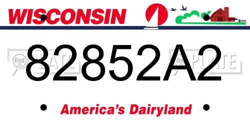 82852A2 Wisconsin License Plate