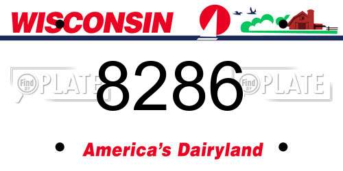 8286 Wisconsin License Plate